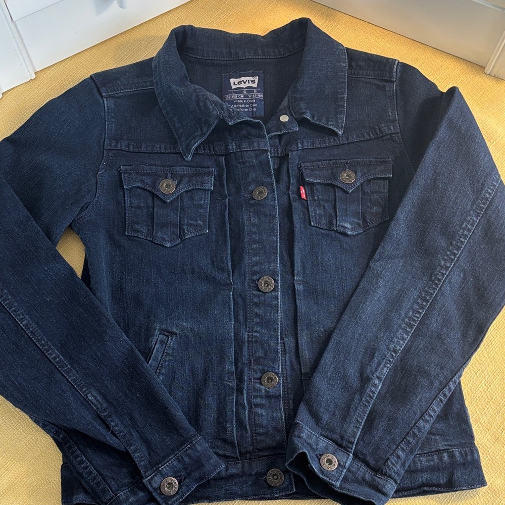 Levi's Dark Indigo Blue Denim Jacket Girls 12-13 Yrs